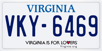 VA license plate VKY6469