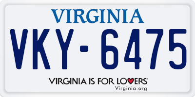 VA license plate VKY6475