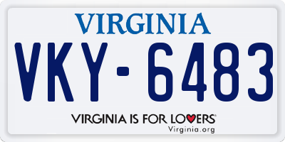 VA license plate VKY6483