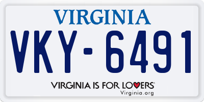 VA license plate VKY6491