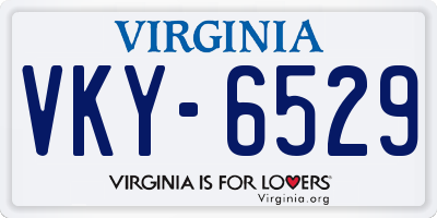 VA license plate VKY6529