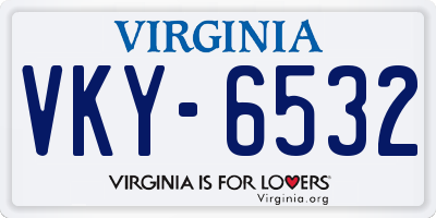 VA license plate VKY6532