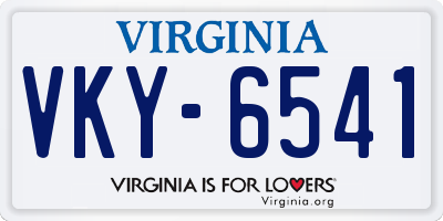 VA license plate VKY6541