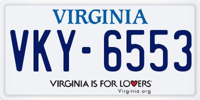 VA license plate VKY6553