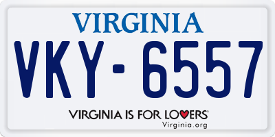 VA license plate VKY6557