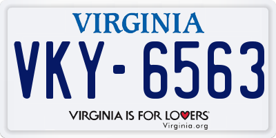 VA license plate VKY6563