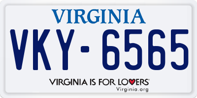 VA license plate VKY6565