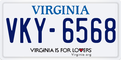VA license plate VKY6568
