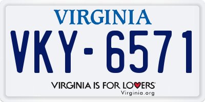 VA license plate VKY6571
