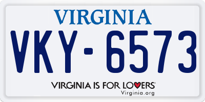 VA license plate VKY6573
