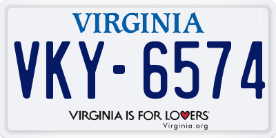 VA license plate VKY6574