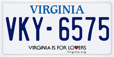 VA license plate VKY6575