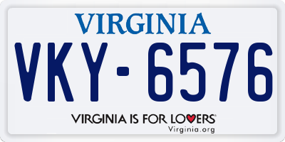 VA license plate VKY6576