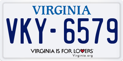 VA license plate VKY6579