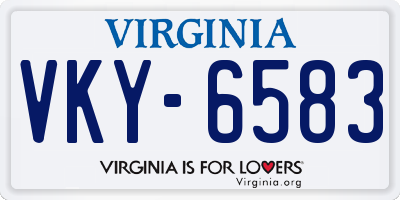 VA license plate VKY6583