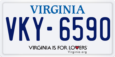 VA license plate VKY6590
