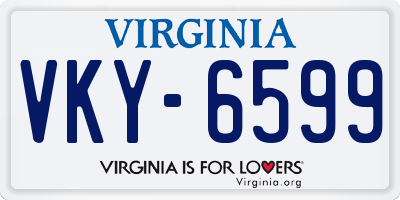 VA license plate VKY6599