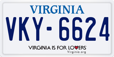 VA license plate VKY6624