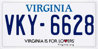 VA license plate VKY6628