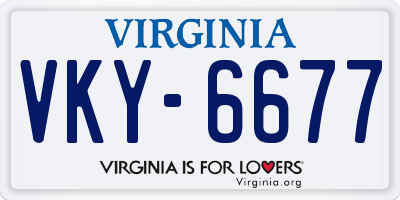 VA license plate VKY6677