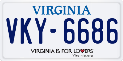 VA license plate VKY6686