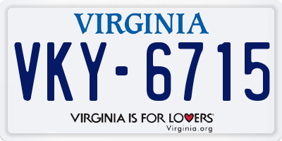 VA license plate VKY6715