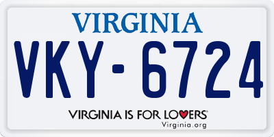 VA license plate VKY6724