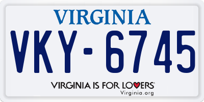 VA license plate VKY6745