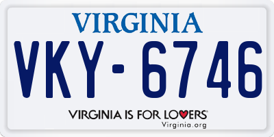 VA license plate VKY6746