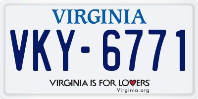 VA license plate VKY6771