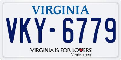 VA license plate VKY6779