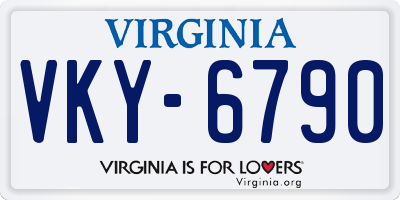 VA license plate VKY6790
