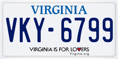 VA license plate VKY6799