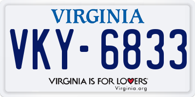VA license plate VKY6833
