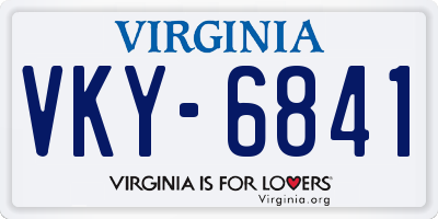 VA license plate VKY6841