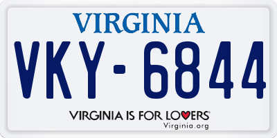 VA license plate VKY6844