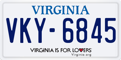 VA license plate VKY6845