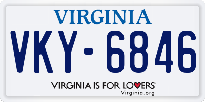 VA license plate VKY6846