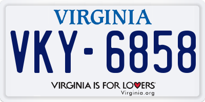 VA license plate VKY6858