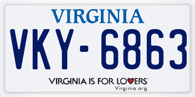 VA license plate VKY6863