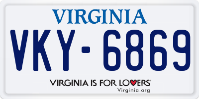 VA license plate VKY6869