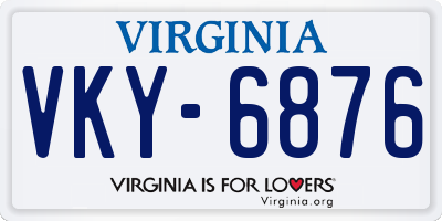 VA license plate VKY6876
