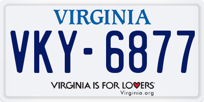 VA license plate VKY6877