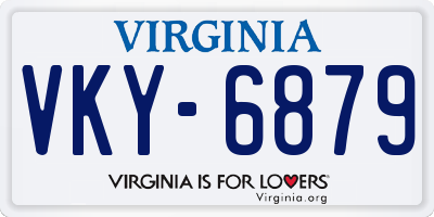 VA license plate VKY6879