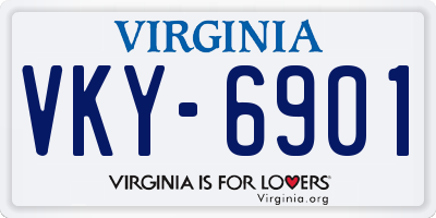 VA license plate VKY6901