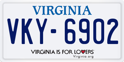 VA license plate VKY6902