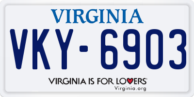 VA license plate VKY6903