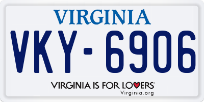VA license plate VKY6906