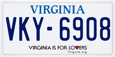 VA license plate VKY6908