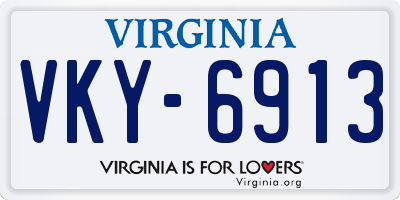 VA license plate VKY6913